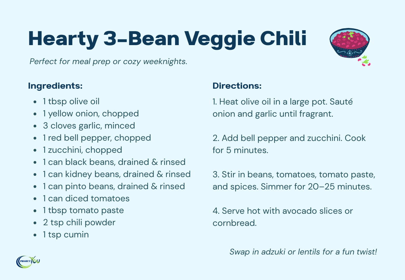 Hearty 3-Bean Veggie Chili